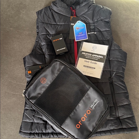 Women’s Ororo Classic Heated Vest Black Red Zip Front Size M NWT *NO BATTERY - Picture 11 of 16
